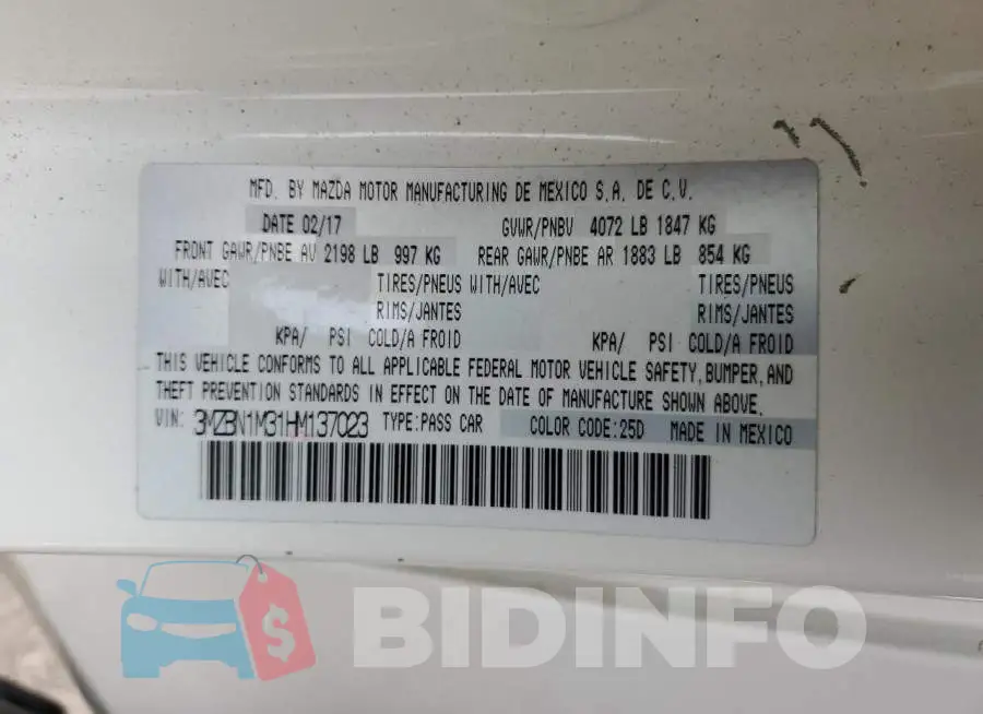 3MZBN1M31HM137023 Photo# 12