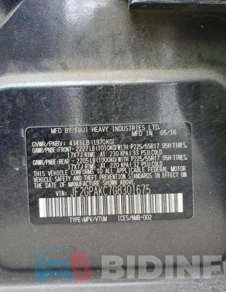 JF2GPAKC7G8301675 Photo# 13