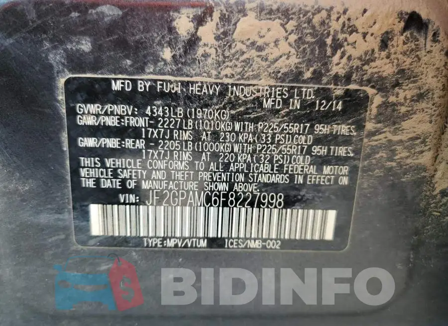 JF2GPAMC6F8227998 Photo# 13