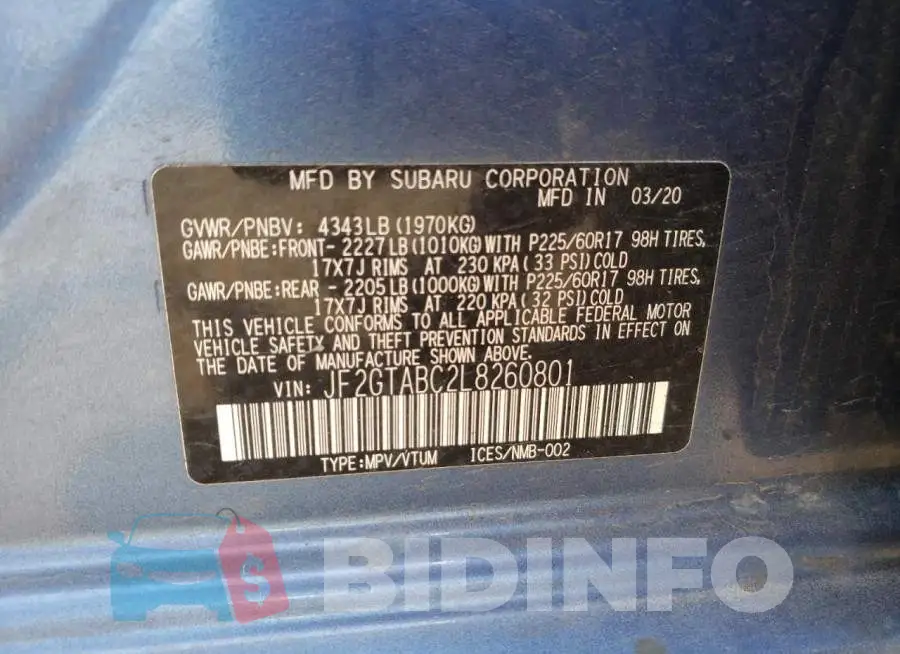 JF2GTABC2L8260801 Photo# 13