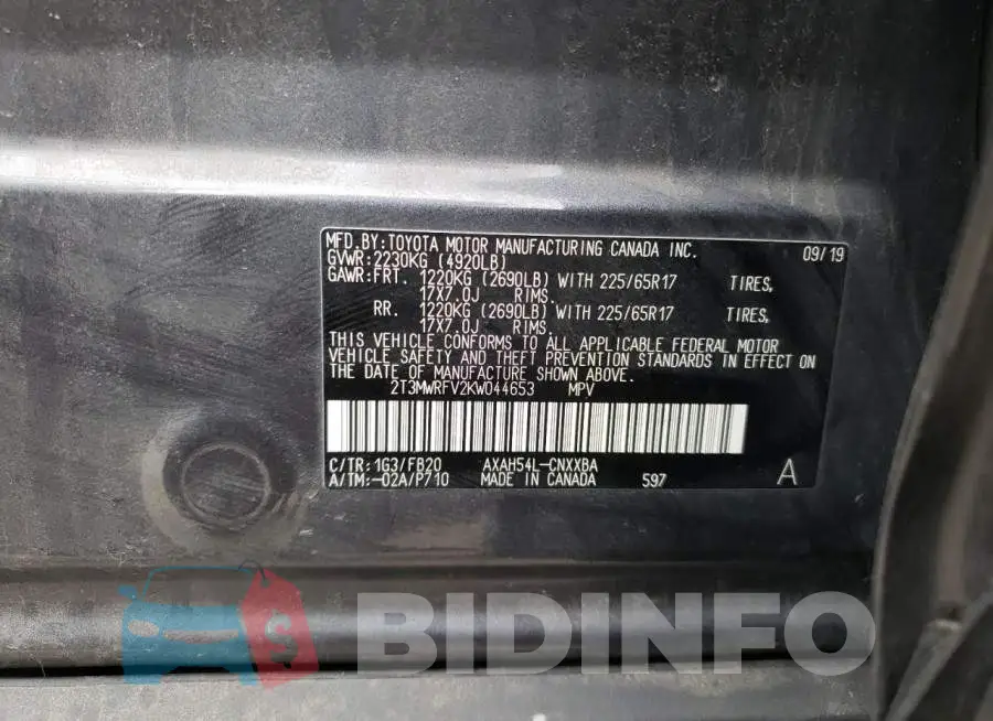 2T3MWRFV2KW044653 Photo# 14