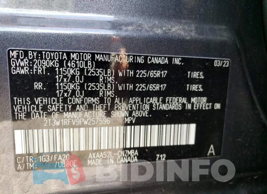 2T3W1RFV9PW257596 Photo# 13