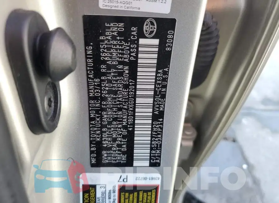 4T1BD1FK6GU192017 Photo# 12