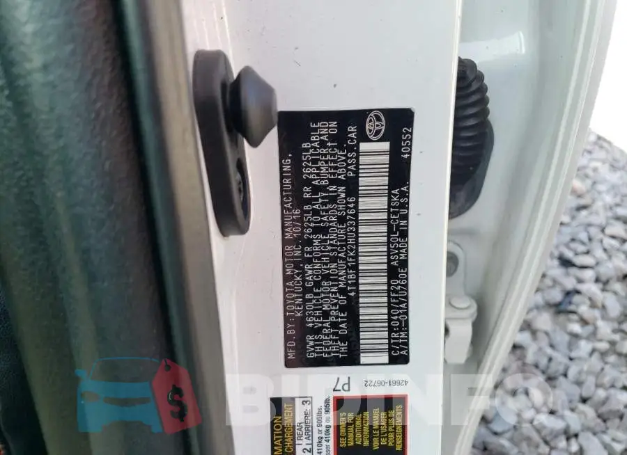 4T1BF1FK2HU337646 Photo# 12