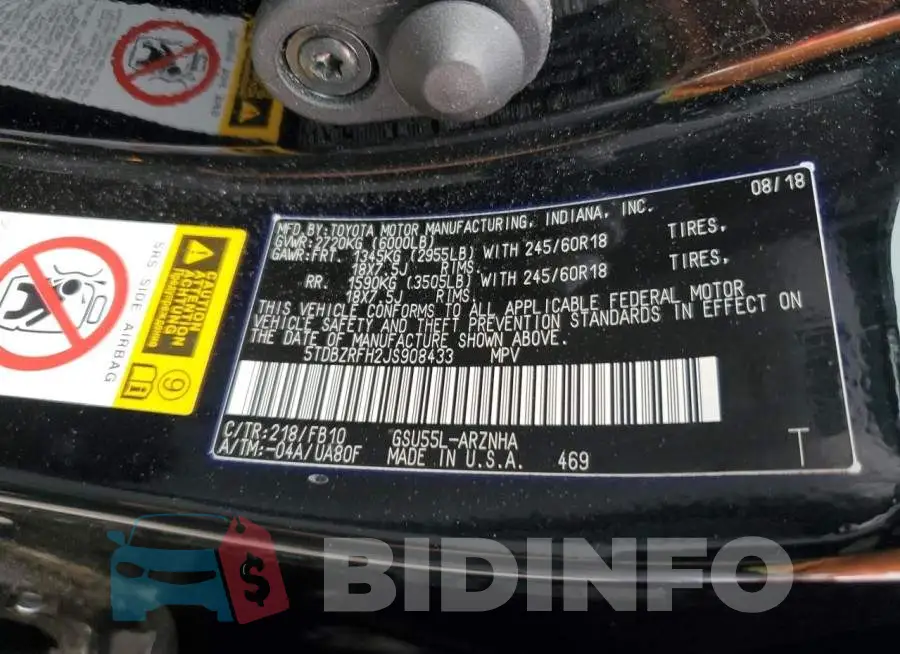 5TDBZRFH2JS908433 Photo# 13