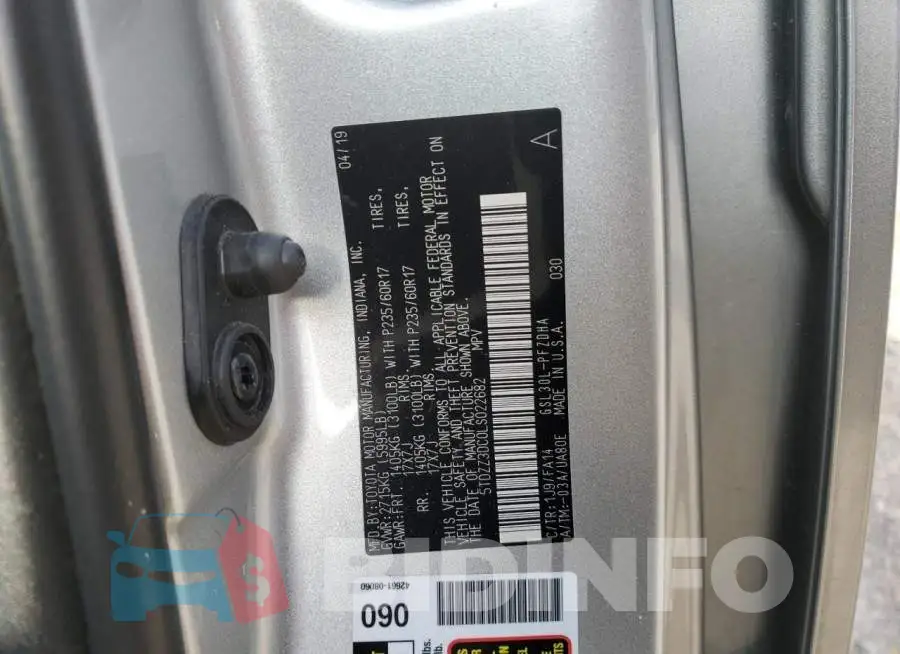 5TDZZ3DC0LS022682 Photo# 13