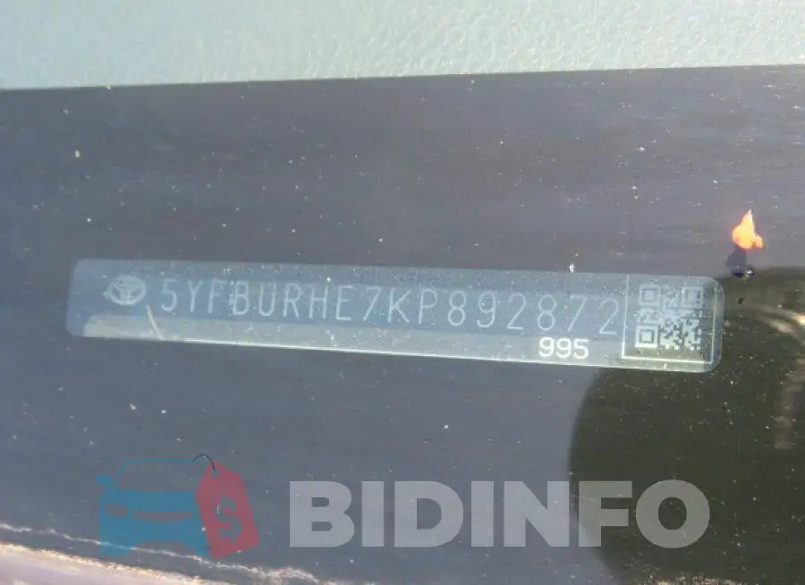 5YFBURHE7KP892872 Photo# 10