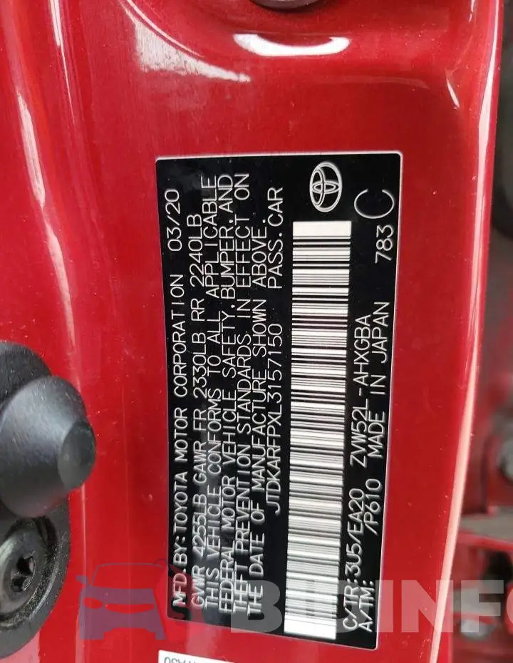 JTDKARFPXL3157150 Photo# 12
