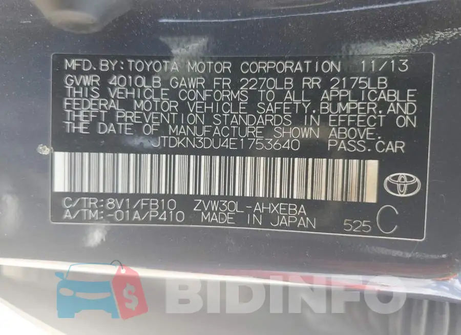 JTDKN3DU4E1753640 Photo# 12