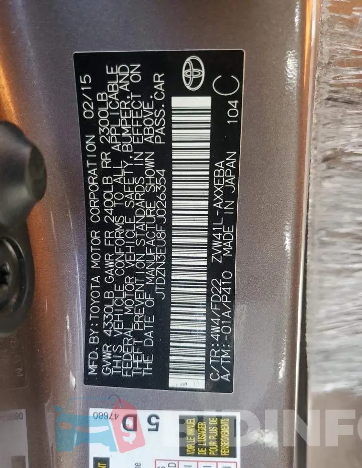 JTDZN3EU8FJ026354 Photo# 12