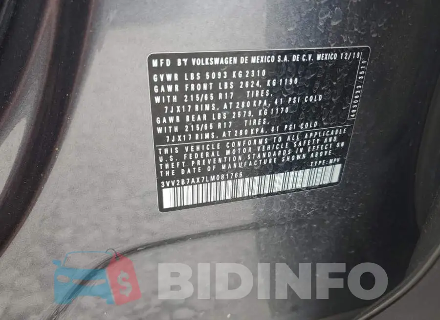 3VV2B7AX7LM081766 Photo# 12