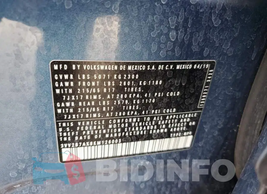 3VV2B7AX8KM126003 Photo# 12