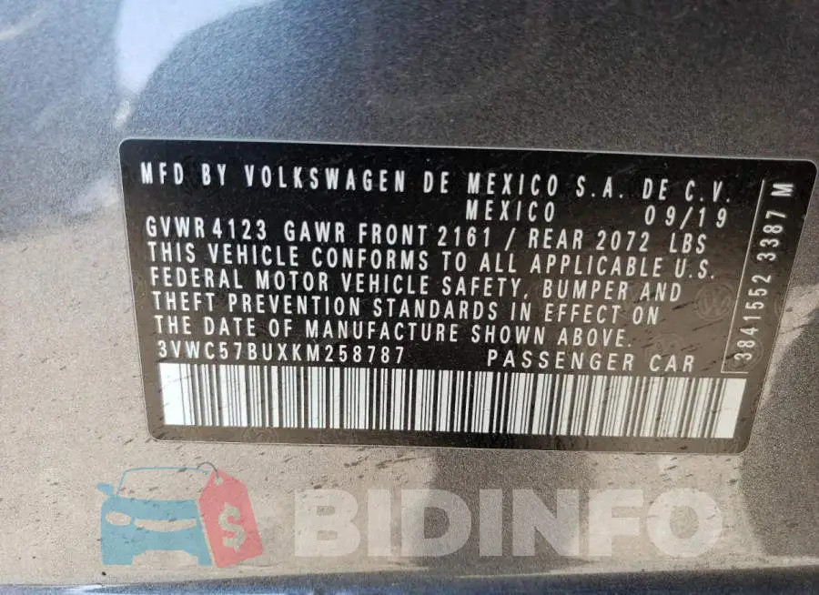 3VWC57BUXKM258787 Photo# 12