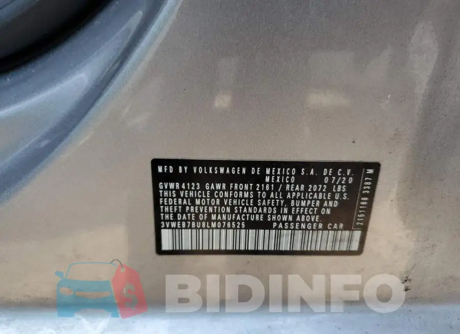 3VWEB7BU8LM076525 Photo# 12