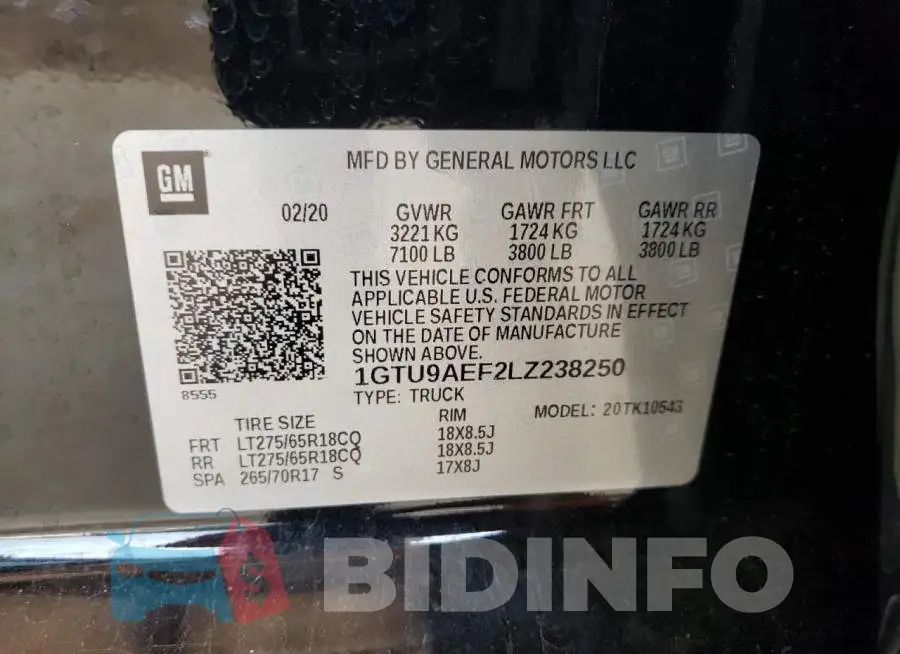 1GTU9AEF2LZ238250 Photo# 12