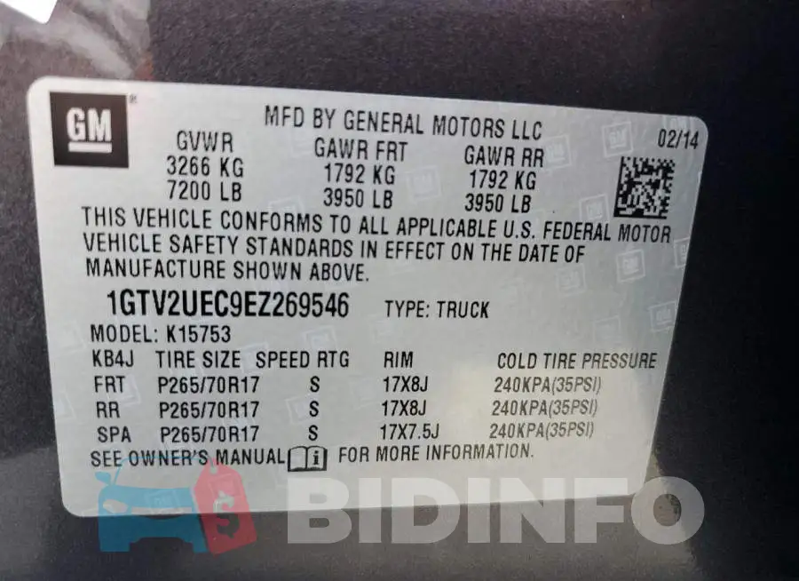1GTV2UEC9EZ269546 Photo# 10
