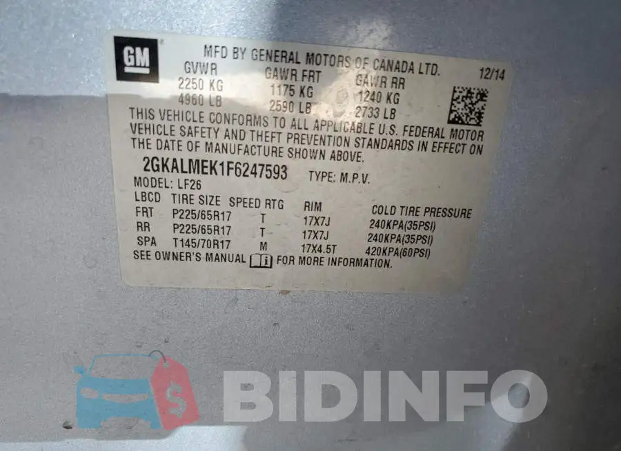 2GKALMEK1F6247593 Photo# 12
