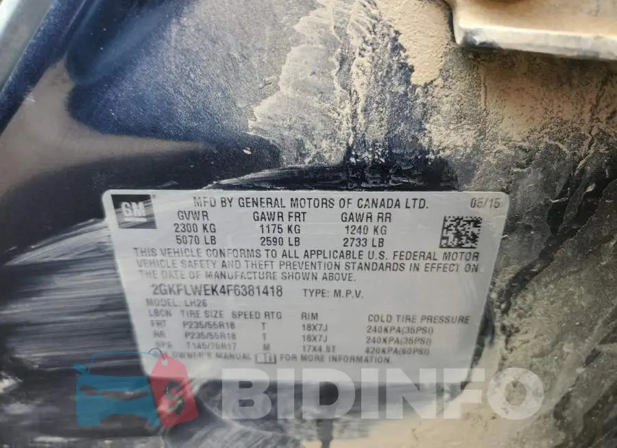2GKFLWEK4F6381418 Photo# 13