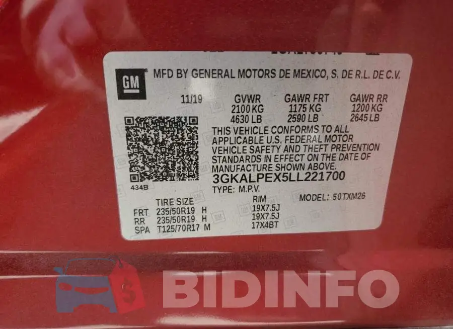 3GKALPEX5LL221700 Photo# 12