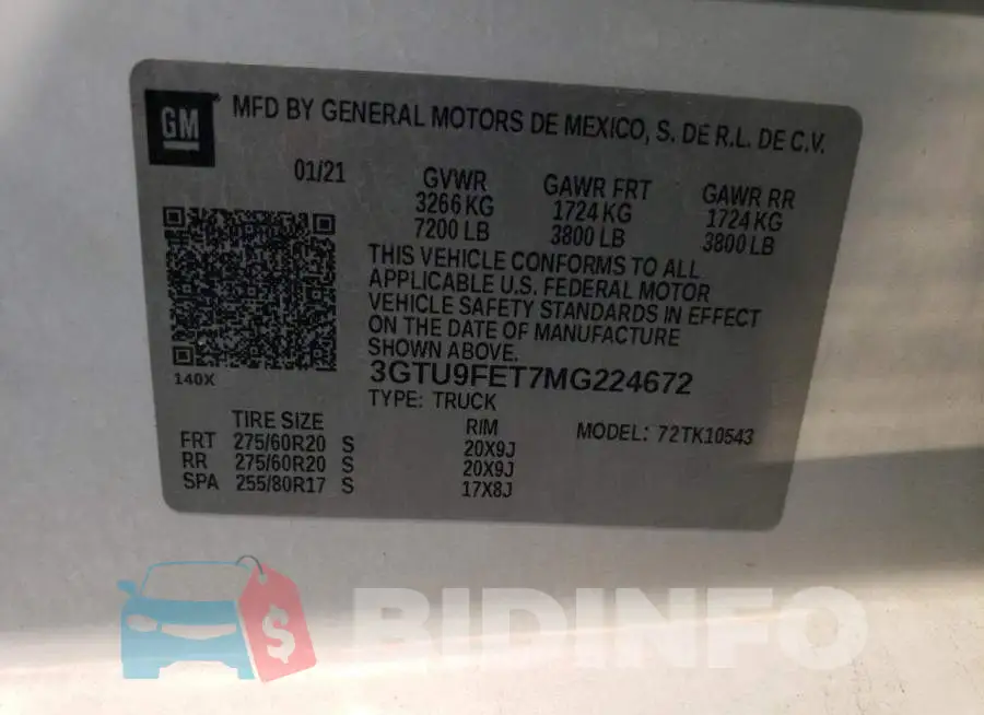 3GTU9FET7MG224672 Photo# 12