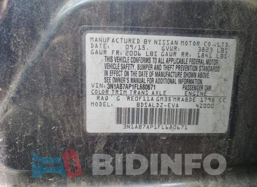 3N1AB7AP1FL680671 Photo# 12