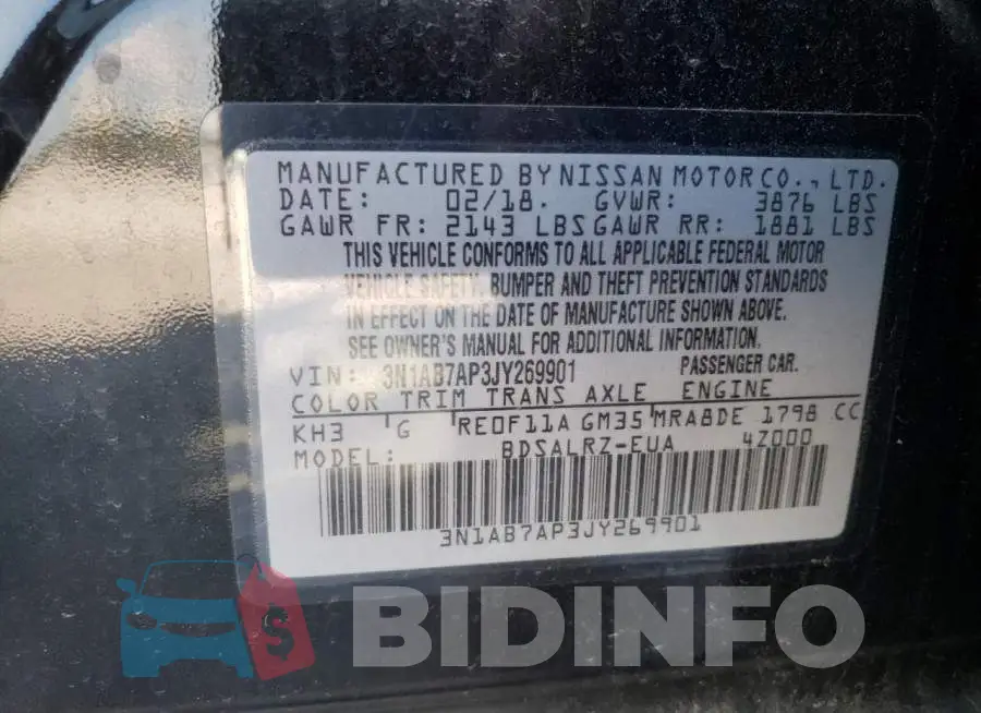 3N1AB7AP3JY269901 Photo# 12