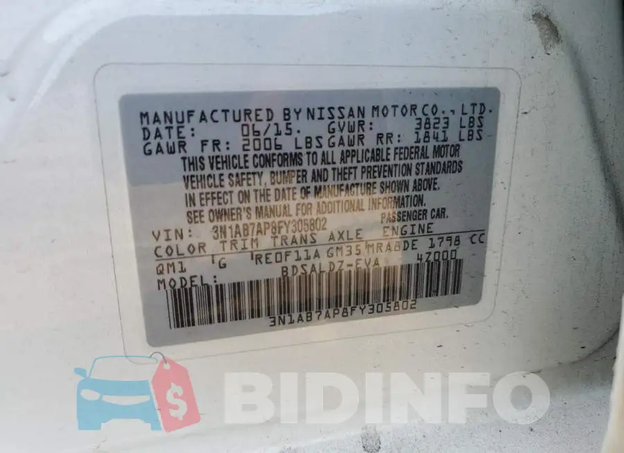 3N1AB7AP8FY305802 Photo# 12
