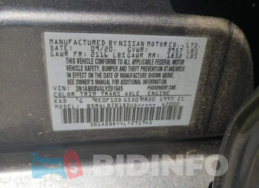 3N1AB8BV4LY291945 Photo# 12