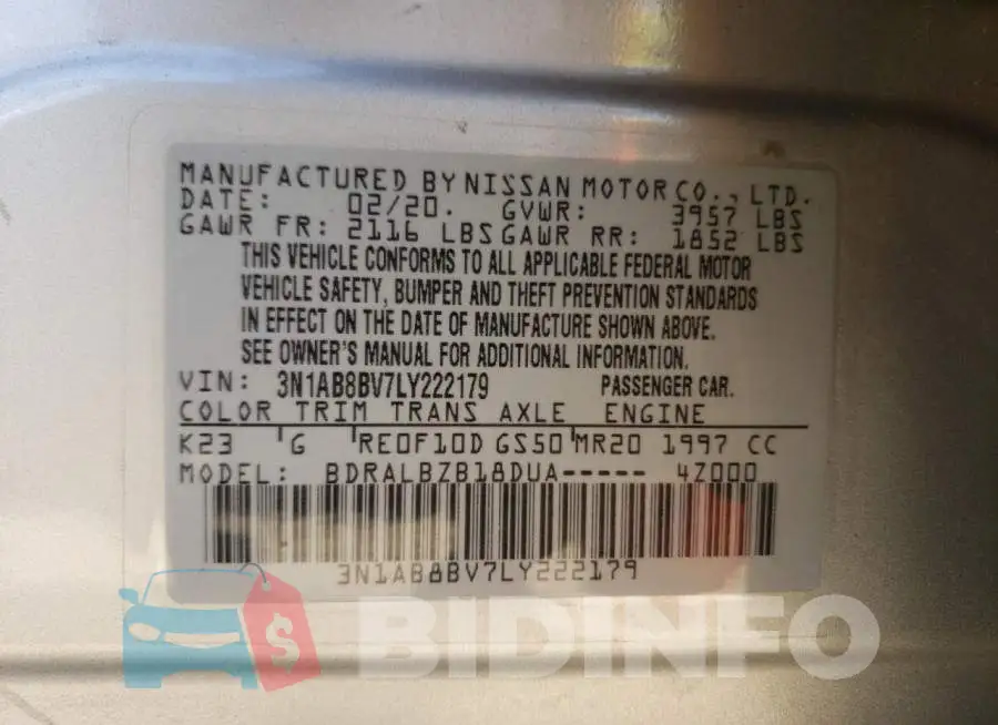 3N1AB8BV7LY222179 Photo# 12
