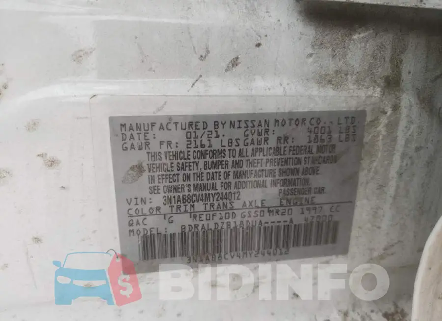 3N1AB8CV4MY244012 Photo# 12