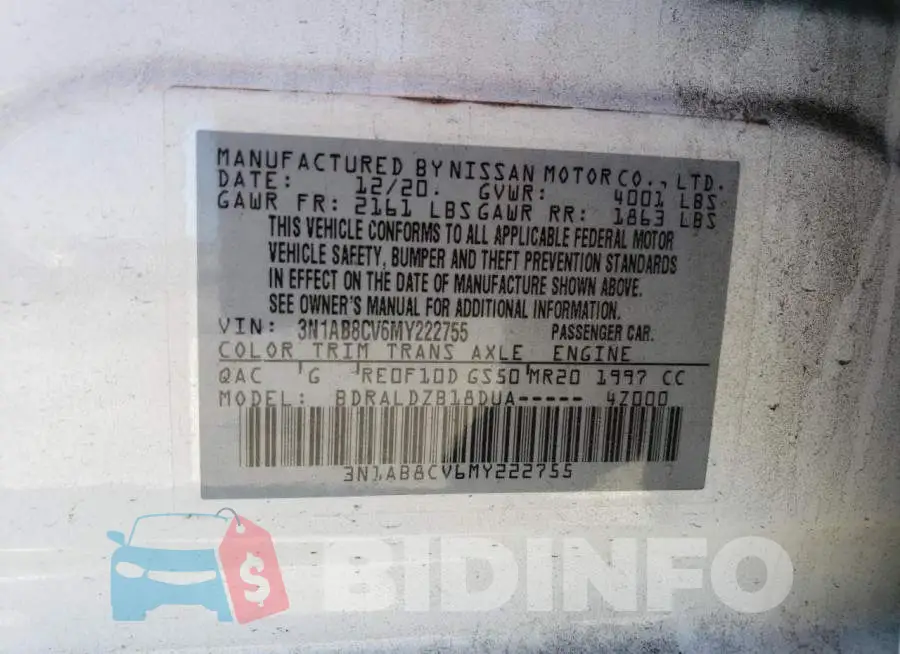 3N1AB8CV6MY222755 Photo# 12