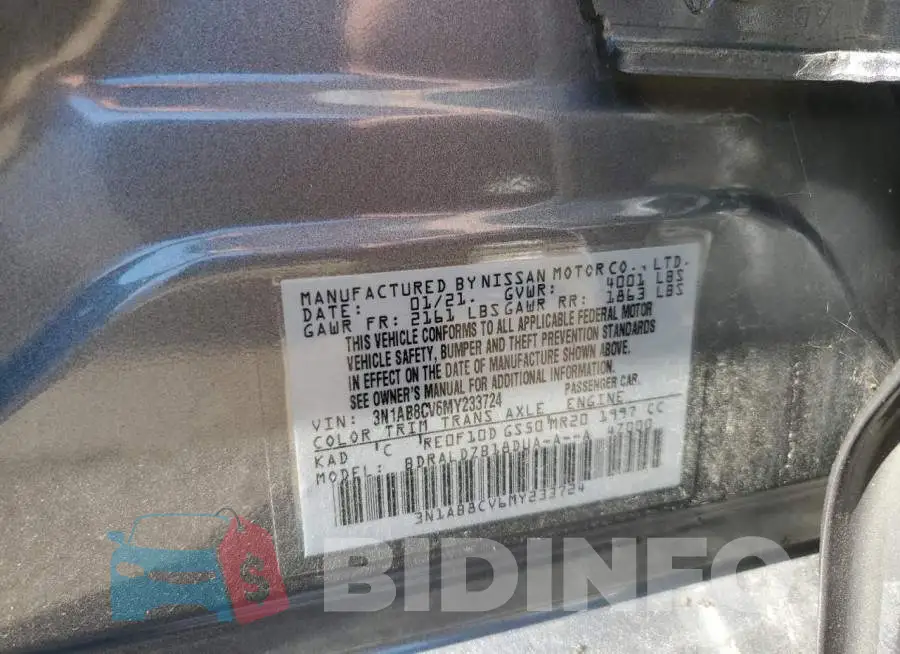 3N1AB8CV6MY233724 Photo# 12