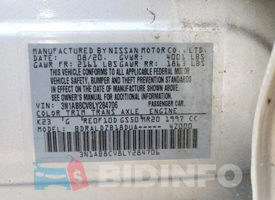 3N1AB8CV8LY284706 Photo# 12