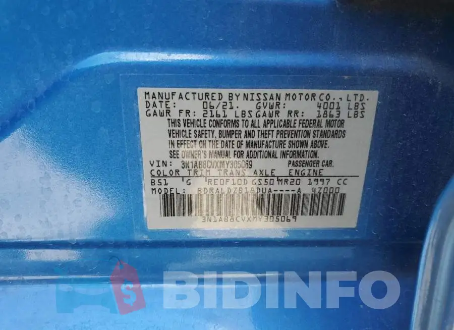 3N1AB8CVXMY305069 Photo# 13