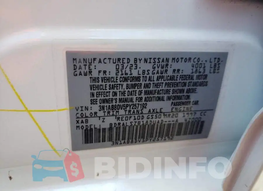 3N1AB8DV5PY257192 Photo# 12