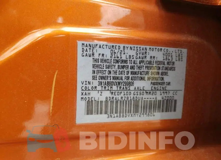 3N1AB8DVXMY299806 Photo# 12