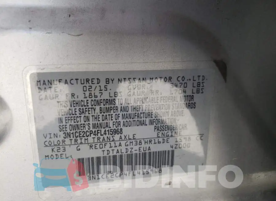 3N1CE2CP4FL415968 Photo# 13