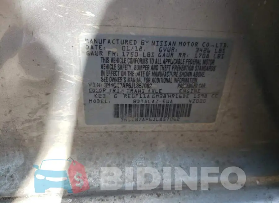 3N1CN7AP6JL857062 Photo# 12