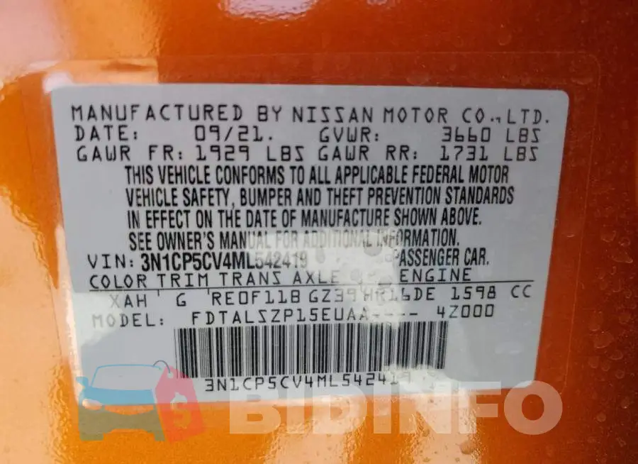 3N1CP5CV4ML542419 Photo# 13