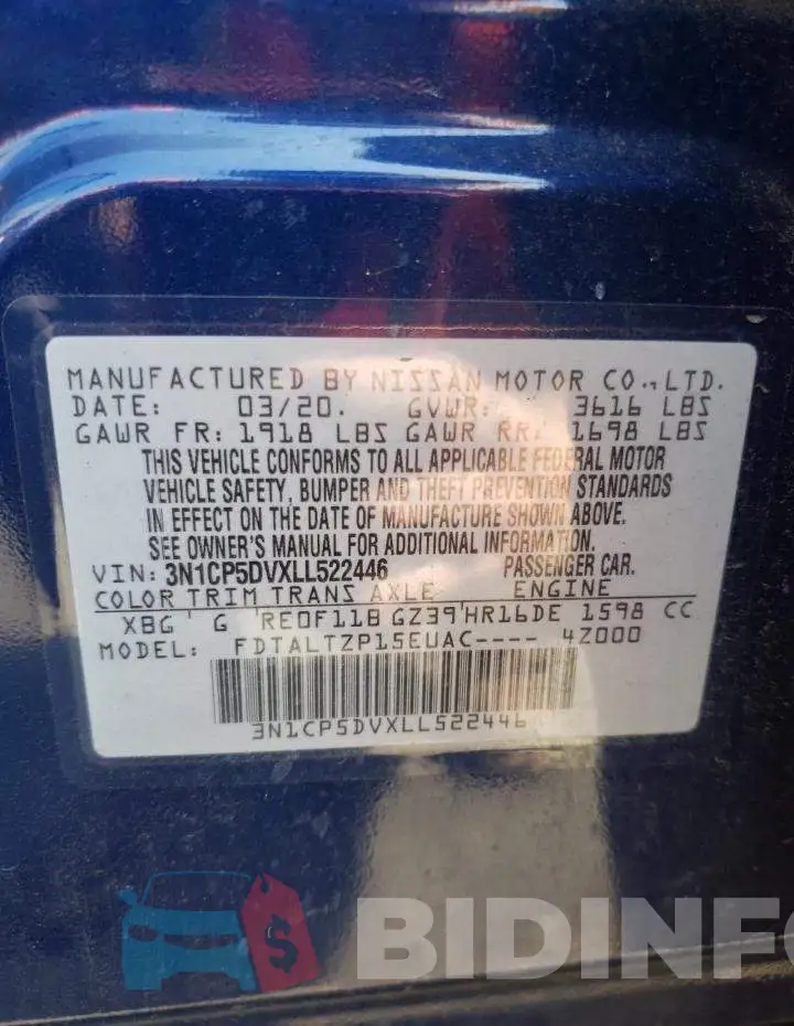 3N1CP5DVXLL522446 Photo# 14