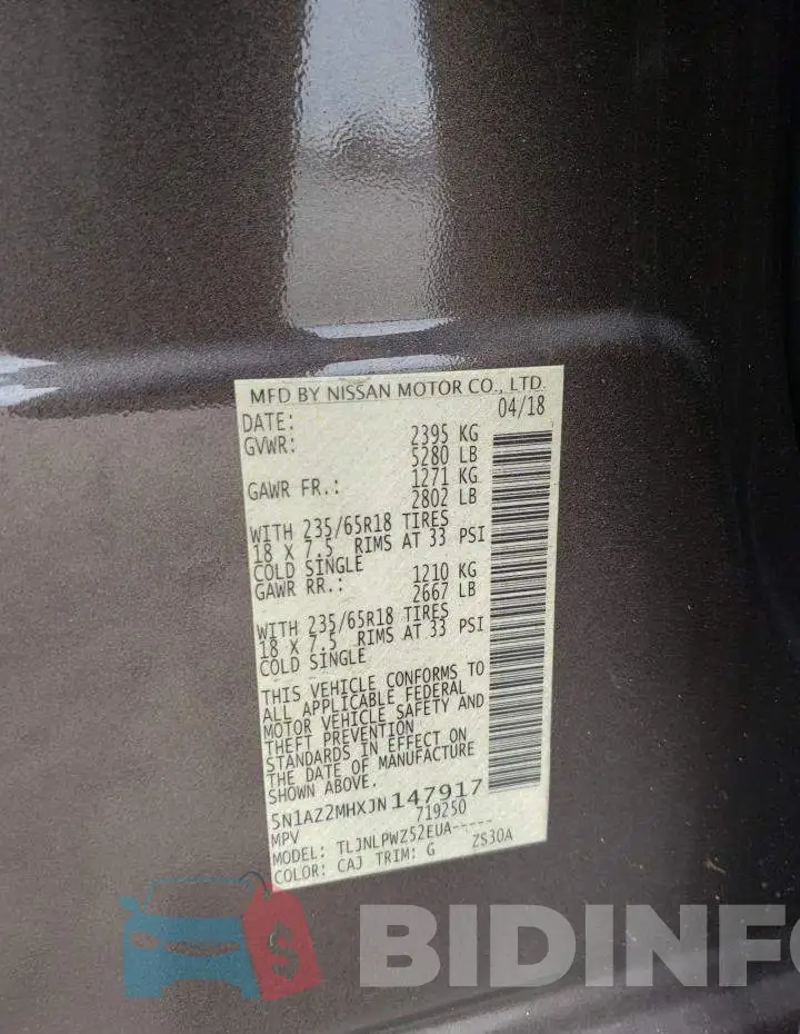 5N1AZ2MHXJN147917 Photo# 13