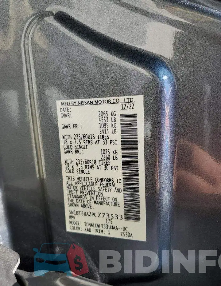 5N1BT3BA2PC773533 Photo# 14