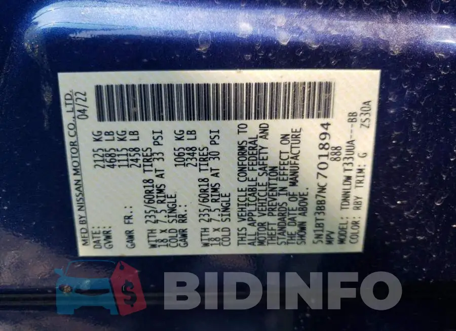 5N1BT3BB7NC701894 Photo# 12