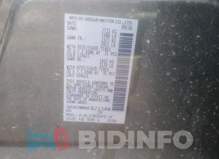 5N1DR2MM6HC621166 Photo# 13
