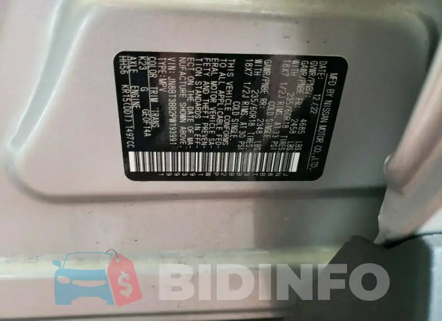 JN8BT3BB2PW193991 Photo# 13