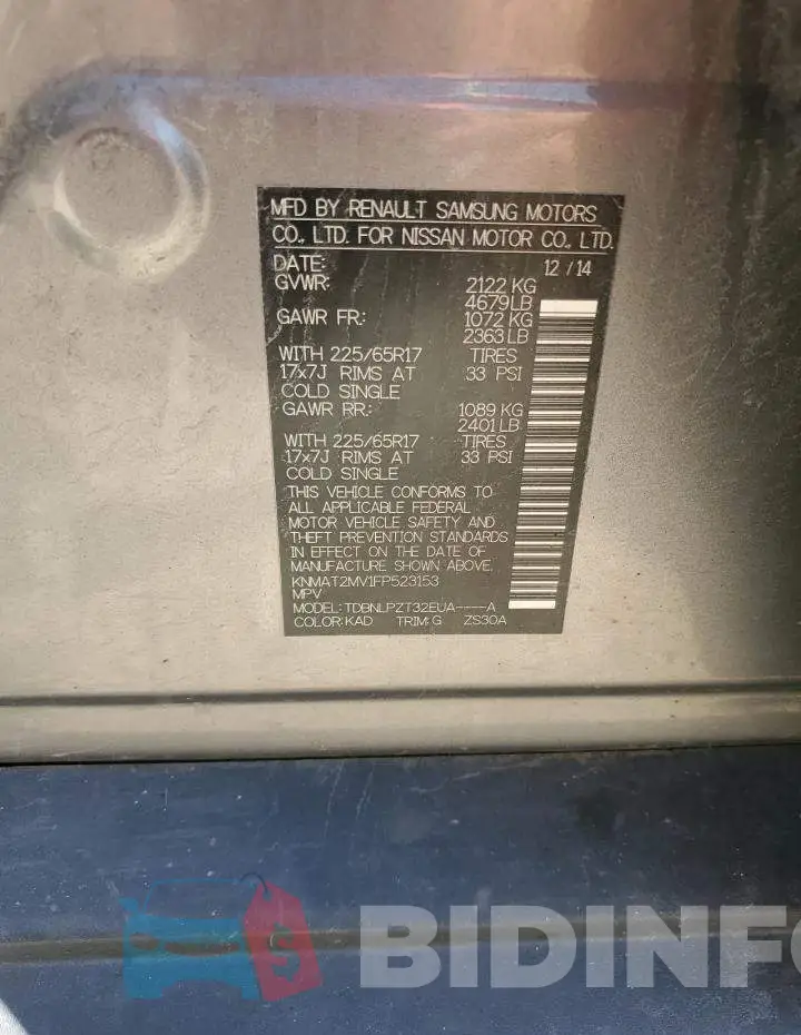 KNMAT2MV1FP523153 Photo# 12