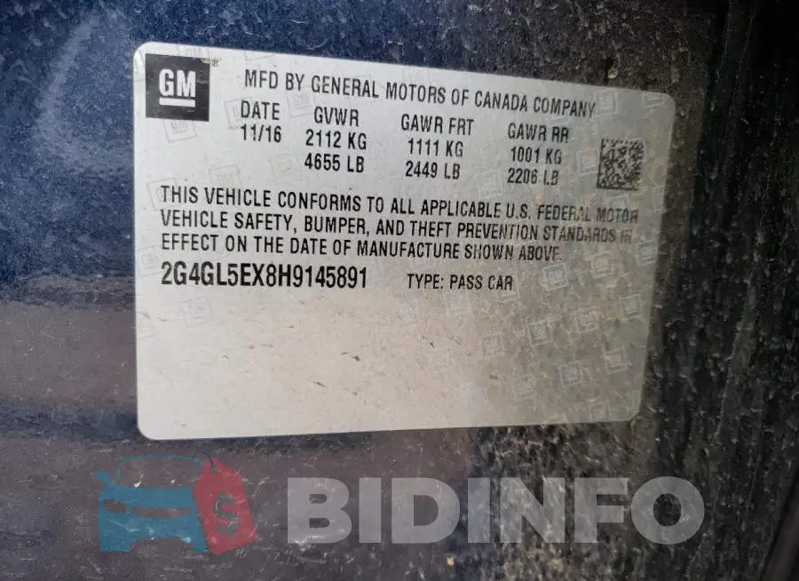 2G4GL5EX8H9145891 Photo# 12