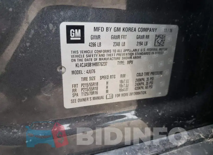 KL4CJASB1HB076237 Photo# 13