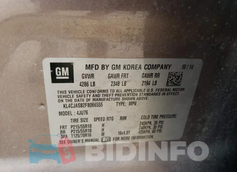 KL4CJASB2FB066555 Photo# 13