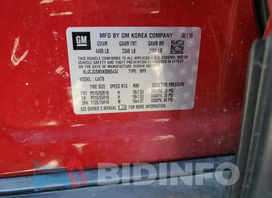 KL4CJGSMXKB865434 Photo# 12